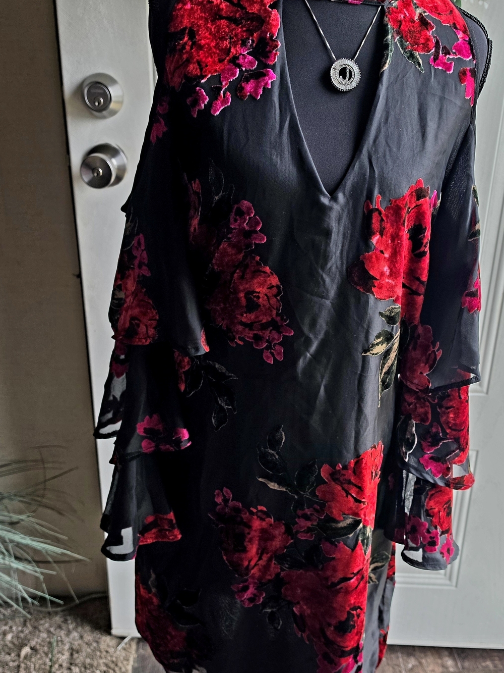Venus Floral Print Cold-Shoulder Dress